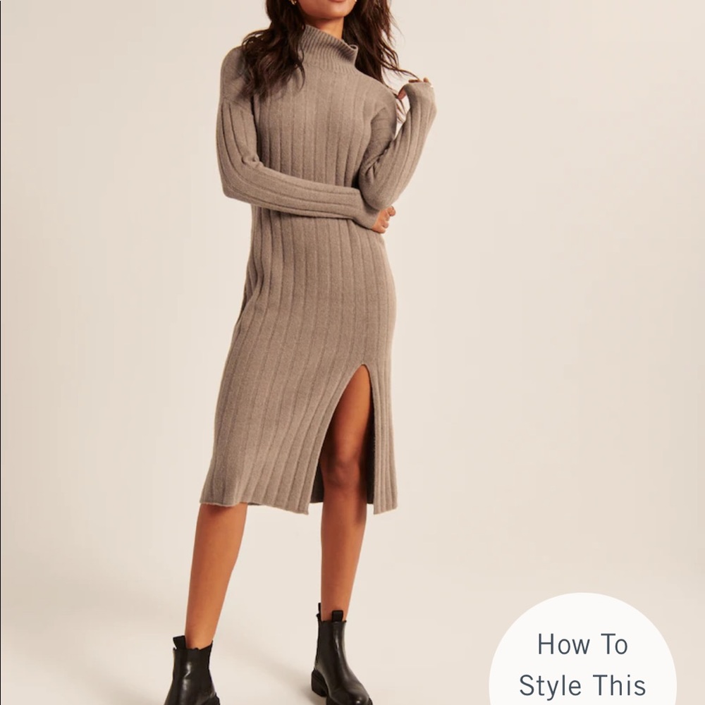 Abercrombie & Fitch Sweater Dress, light brown